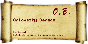 Orlovszky Baracs névjegykártya